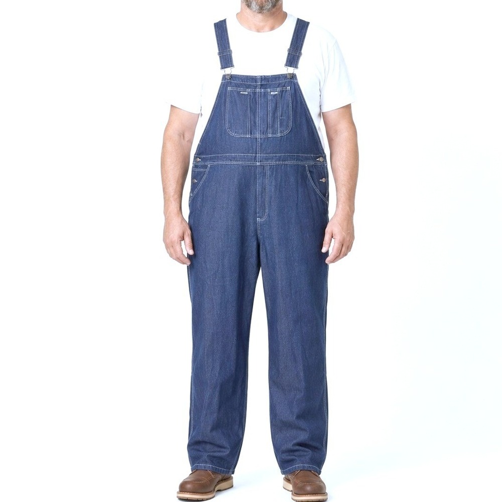 Liberty Blues Overalls Mens 50x38 Blue Solid Relaxed Big Tall Denim Workwear Bib